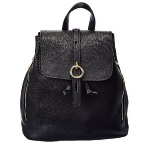 Italian Leather Backpack, Black